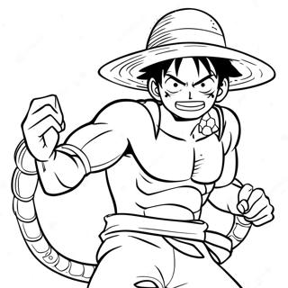 Luffy I Dynamisk Slangemand Pose Farveside 52627-43774