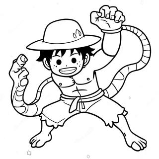 Luffy I Dynamisk Slangemand Pose Farveside 52627-43775