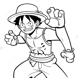 Luffy I Dynamisk Slangemand Pose Farveside 52627-43776