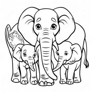 Majestaetisk Afrikansk Elefant Familie Farveside 53087-44134