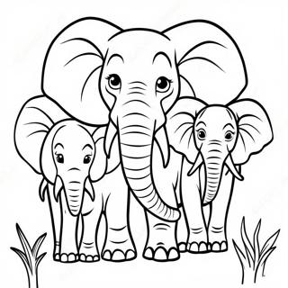 Majestaetisk Afrikansk Elefant Familie Farveside 53087-44135