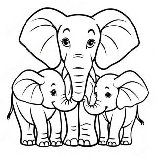 Majestaetisk Afrikansk Elefant Familie Farveside 53087-44136