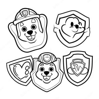 Farverige Paw Patrol Badges Farveside 53649-44563