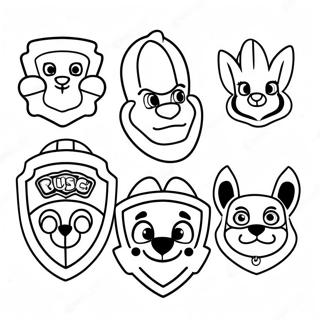 Farverige Paw Patrol Badges Farveside 53649-44724