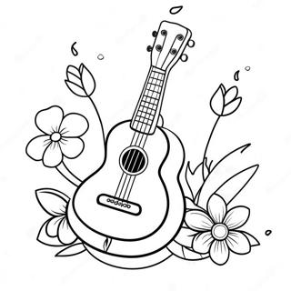 Sod Ukulele Med Blomster Farveside 53689-44747