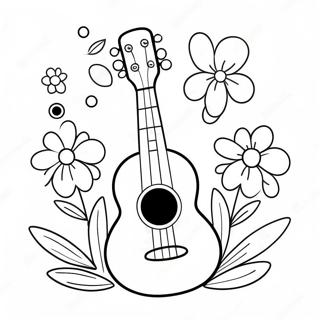 Sod Ukulele Med Blomster Farveside 53689-44748