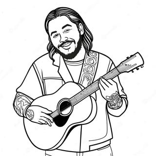 Post Malone Med Guitar Farveside 53839-44881