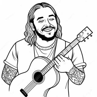 Post Malone Med Guitar Farveside 53839-44883