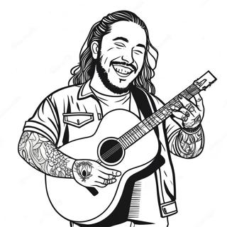 Post Malone Med Guitar Farveside 53839-44884