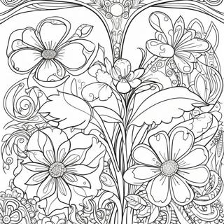 Art Nouveau Blomsterdesign Farveside 53938-44956