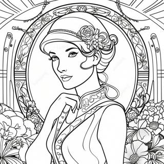 Elegant Art Nouveau Dame Farveside 53939-45002