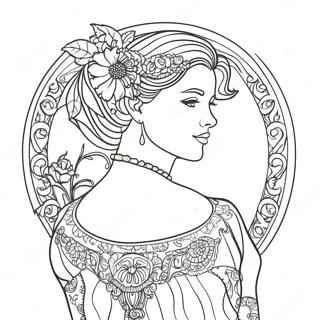 Elegant Art Nouveau Dame Farveside 53939-45004