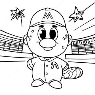 Miami Marlins Maskot Farvelaegningsside 54512-45380