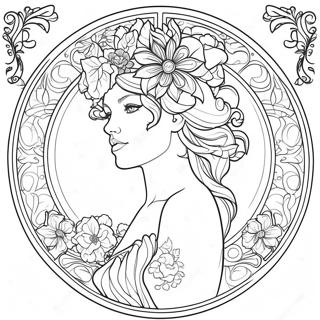 Alphonse Mucha Farvelægningssider