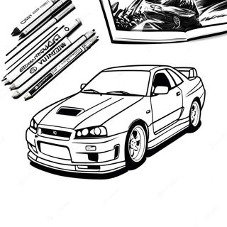 Nissan Skyline Gtr R34 Racing Action Farveside 55502-46169