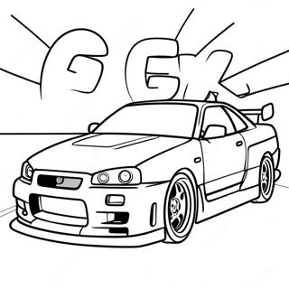 Nissan Skyline Gtr R34 Racing Action Farveside 55502-46171