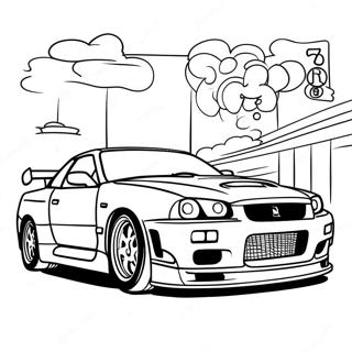 Nissan Skyline Gtr R34 Racing Action Farveside 55502-46172