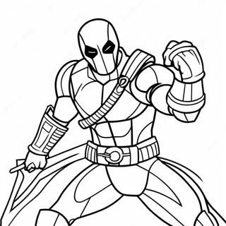 Episk Deathstroke Action Pose Farvelaegningsside 55962-46533