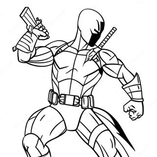 Episk Deathstroke Action Pose Farvelaegningsside 55962-46536