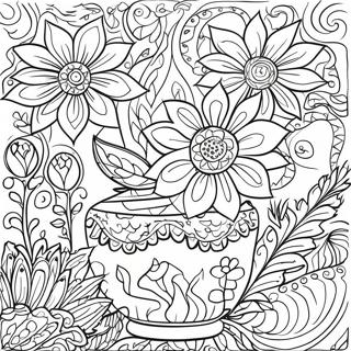 Talavera Keramik Blomsterdesign Farvelaegningsside 56021-46574