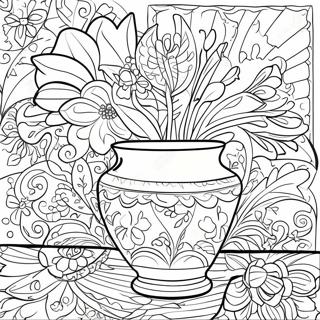 Talavera Keramik Blomsterdesign Farvelaegningsside 56021-46575