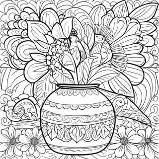 Talavera Keramik Blomsterdesign Farvelaegningsside 56021-46576