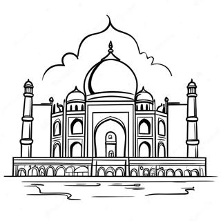 Smuk Taj Mahal Ved Solnedgang Farveside 58175-48351