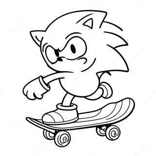 Sonic Udforer Tricks Pa Skateboard Farvelaegningsside 59427-49333