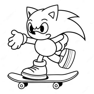 Sonic Udforer Tricks Pa Skateboard Farvelaegningsside 59427-49335