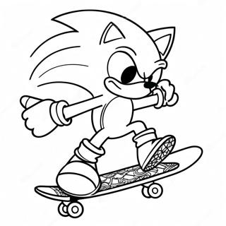 Sonic Udforer Tricks Pa Skateboard Farvelaegningsside 59427-49336