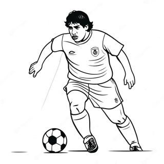 Maradona Dribler En Fodbold Farveside 61567-51042