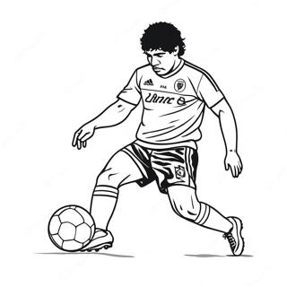 Maradona Dribler En Fodbold Farveside 61567-51044