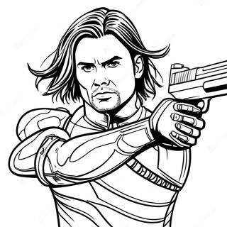 Vinter Soldat Bucky Barnes Action Malebog 62298-51608