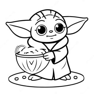 Baby Yoda Valentinsdag Farvelægningssider