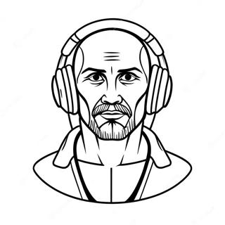 Titan Speakerman Med Farverige Hovedtelefoner Farvelaegningsside 6325-5152