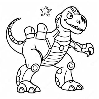 Fierce Robot Dinosaur Farvelaegningsside 63410-52475