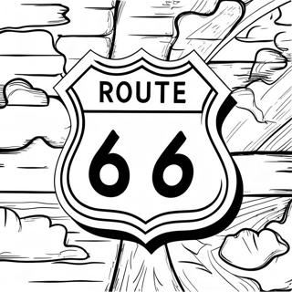 Vintage Route 66 Skilt Farveside 64631-53428