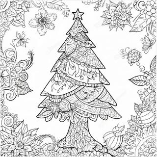 Intrikat Juletrae Zentangle Farveside 65741-54302