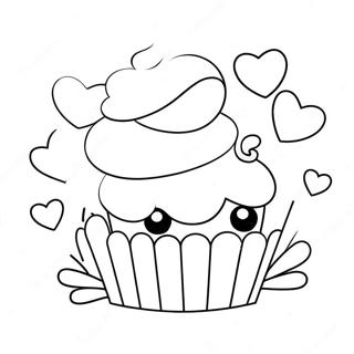 Sod Kawaii Cupcake Med Hjerter Farveside 65751-54323