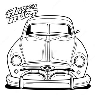 Hudson Hornet Tegneserie Stil Farveside 67743-55875