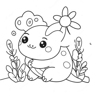 Sod Squishmallow Axolotl Med Blomster Farveside 6815-5541