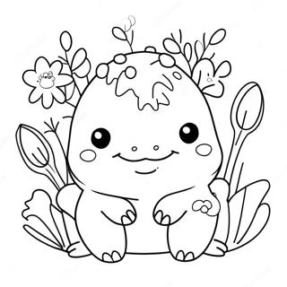 Sod Squishmallow Axolotl Med Blomster Farveside 6815-5543