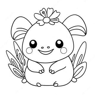 Sod Squishmallow Axolotl Med Blomster Farveside 6815-5544