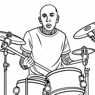 Travis Barker Trommeslager Malebog 68183-56237