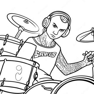 Travis Barker Trommeslager Malebog 68183-56238