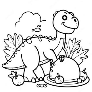 Dinosaur Thanksgiving Farvelægningssider