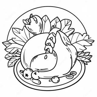 Festlig Thanksgiving Tallerken Farveside 68724-56662