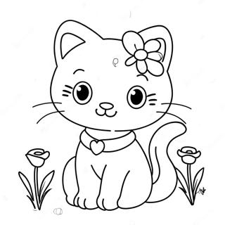 Elskelig Charmmy Kitty Med Blomster Farveside 69884-57566