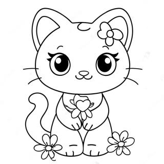 Elskelig Charmmy Kitty Med Blomster Farveside 69884-57568