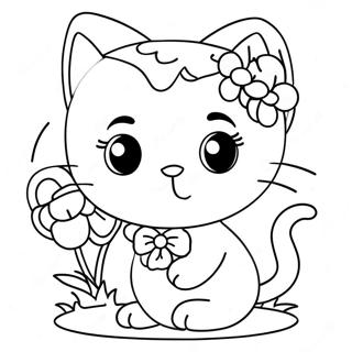 Elskelig Charmmy Kitty Med Blomster Farveside 69884-57792